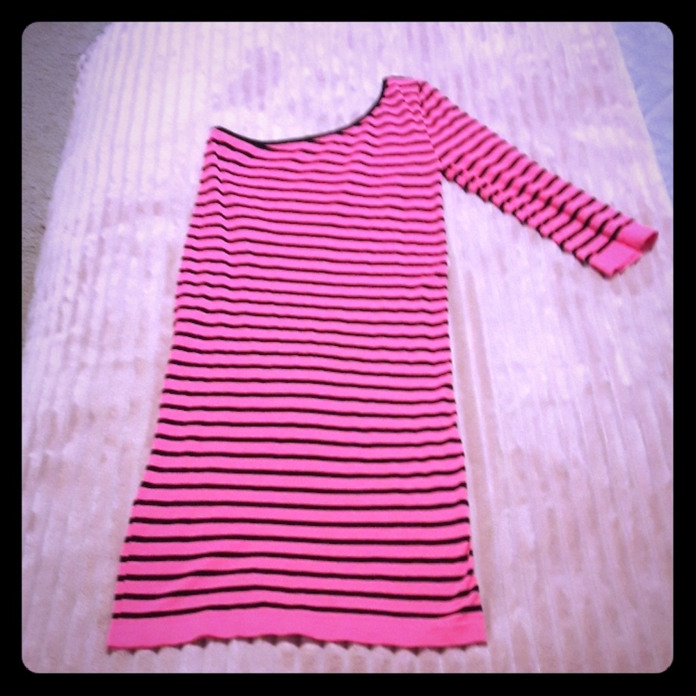 Pink and black dress